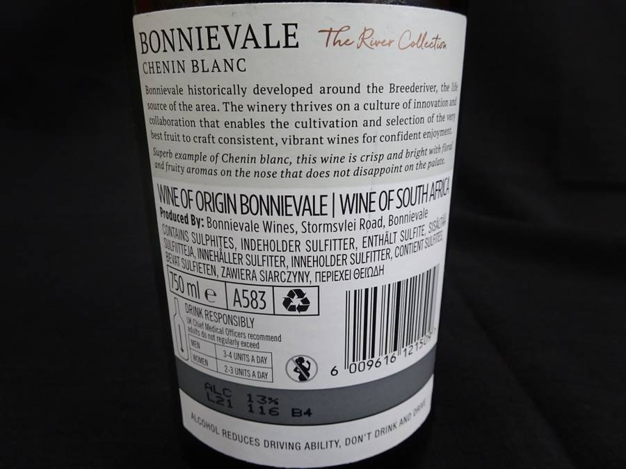 Sealed 750ml Bottle of Bonnievale The River Collection 2021 Chenin Blanc