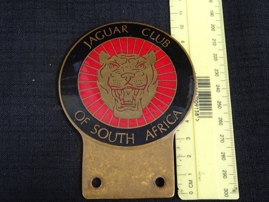 Stunning Jaguar Club Of South African Car Badge (H - 10.5cm / B - 7.5cm)