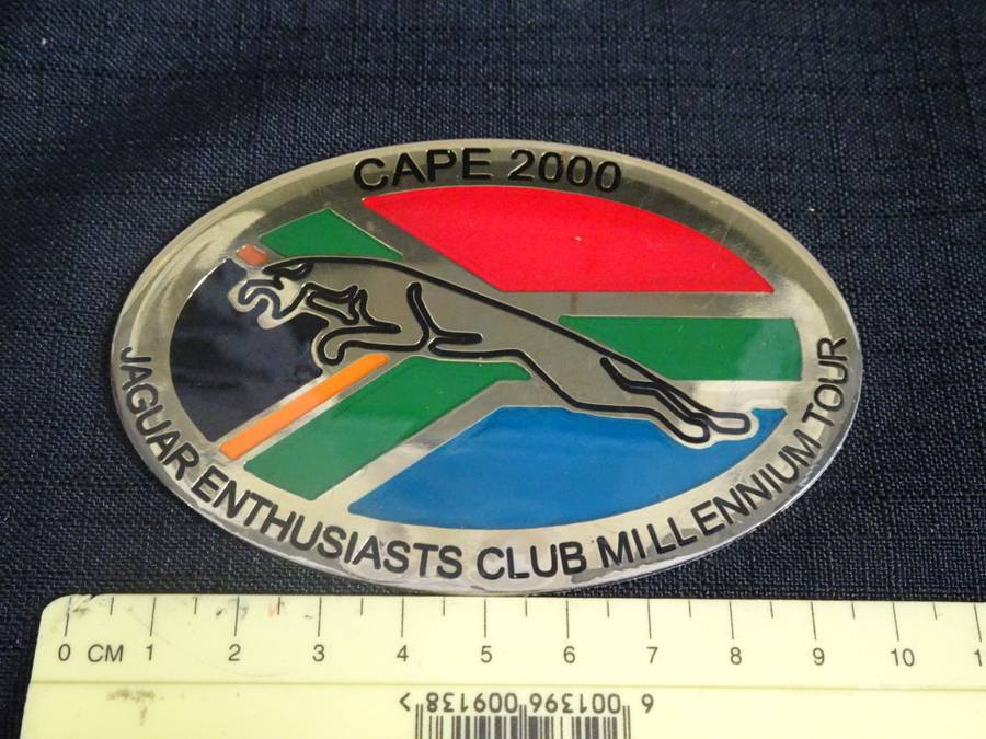 Jaguar Enthusiasts Club Millennium Tour Cape 2000 Car Badge (H - 6.5cm / B - 10cm)  See Descripton