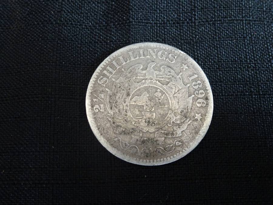 Zuid Afrikaansche Republiek (ZAR) Silver 1896 Two And A Half Shillings Coin 13.7 g