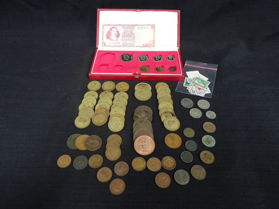 Collection Of South Africa And Other Coins + Germany Stamps