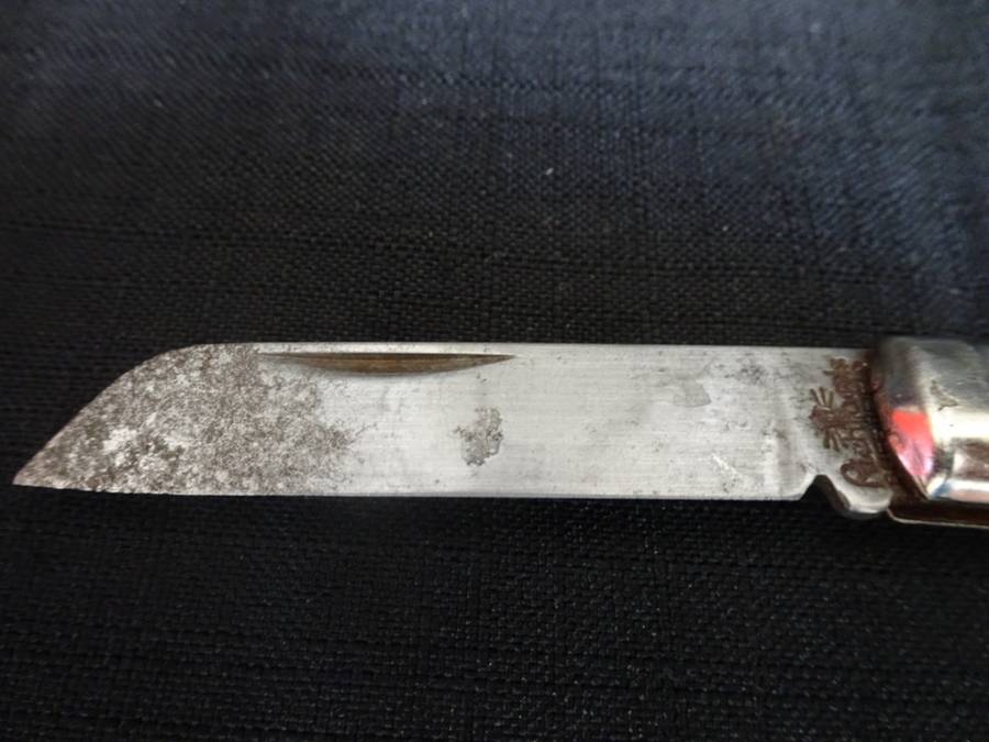 Awesome Vintage Richards Sheffield Folding Knife Single Blade Black Handle L: 148 mm