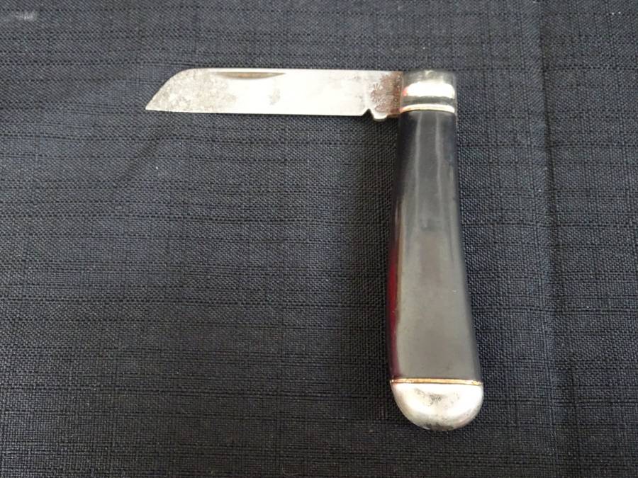 Awesome Vintage Richards Sheffield Folding Knife Single Blade Black Handle L: 148 mm