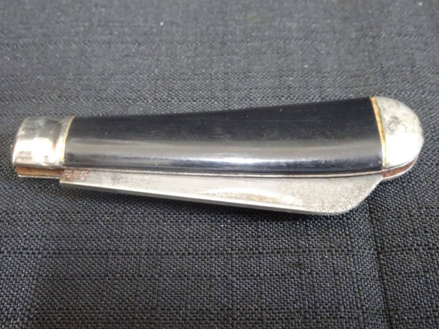 Awesome Vintage Richards Sheffield Folding Knife Single Blade Black Handle L: 148 mm