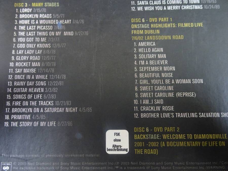 Collection Of Neil Daimond Performances 1970 - 2002 (See My Description)