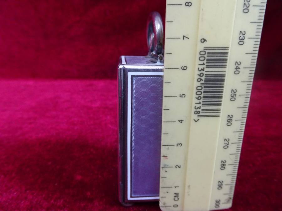 Lovely Sterling Silver And Enamel Miniature Carriage Clock With Guilloché Enamel And Roman Numerals