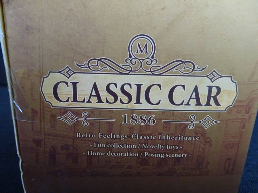 1886 Three-Wheel Automobile Simulation Car Model, Classic Car Alloy Model Ornament 1:12 Scale