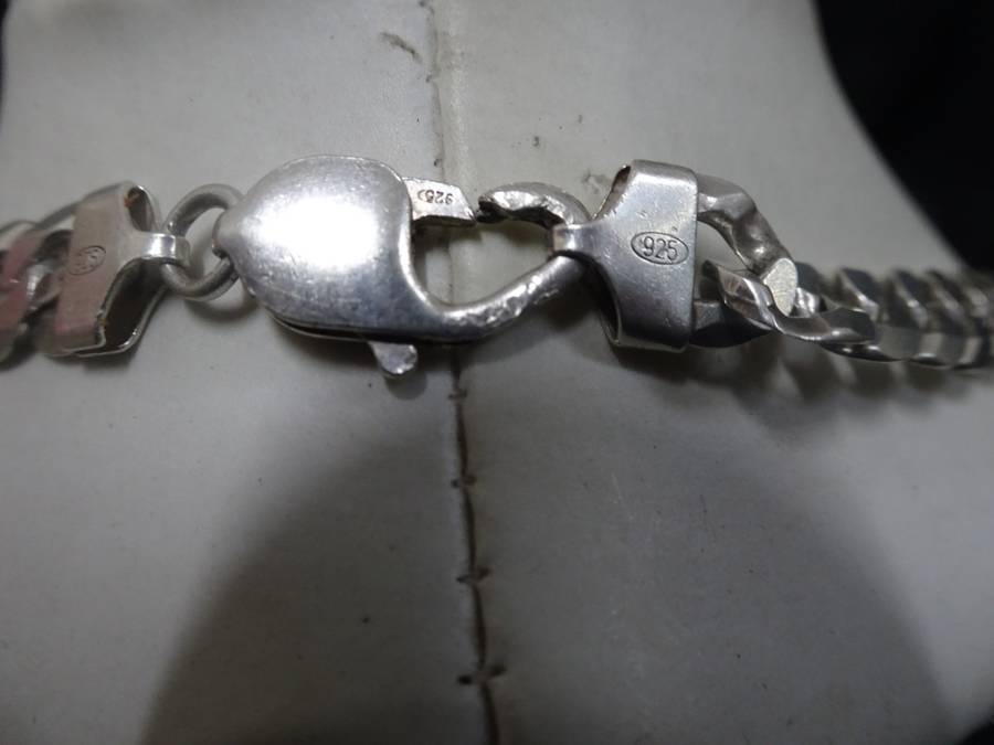 Stunning Vintage Sterling Silver Curb Link Men's Chain - Clearly Marked 925 - (52 Grams)