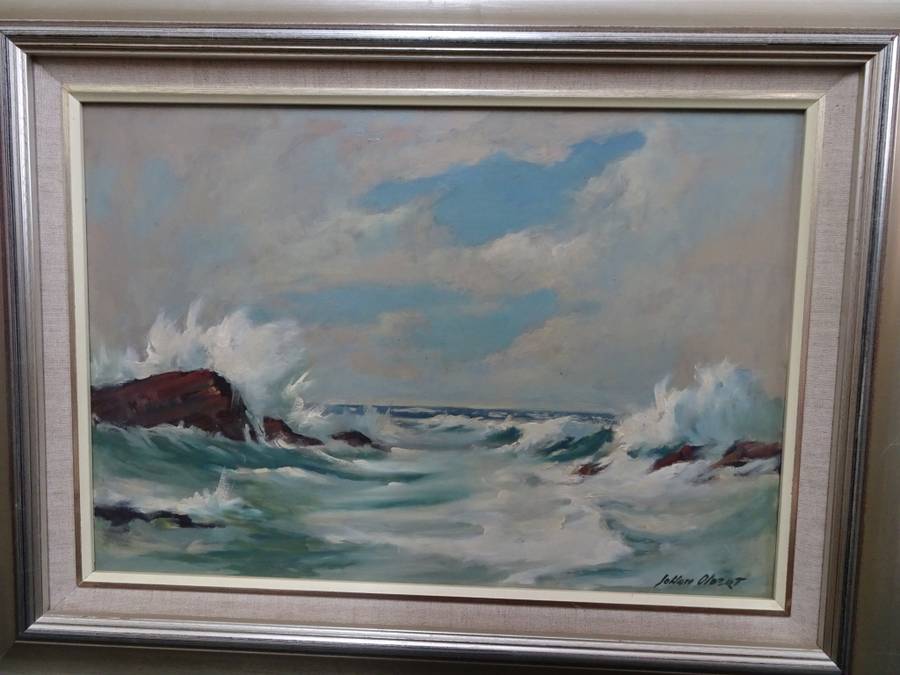 Beautiful Oil On Board "Sea Scene Plettenberg Bay" By Johan Oldert South African | 1912 - 1984