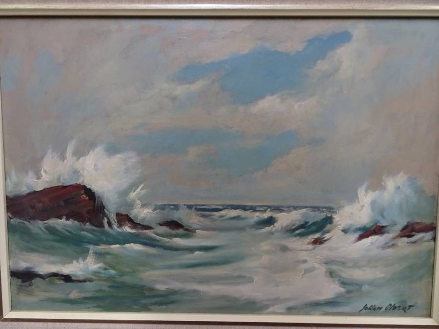 Beautiful Oil On Board "Sea Scene Plettenberg Bay" By Johan Oldert South African | 1912 - 1984