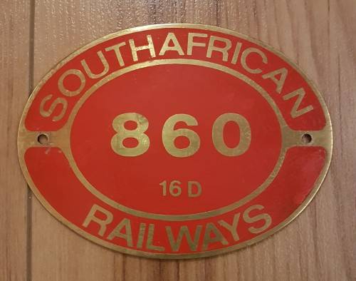 Mini Cab Side Number Plate SAR Steam Locomotive 860 16D