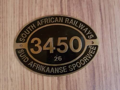Mini Cab Side Number Plate SAR Steam Locomotive 3450  26