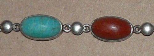 Vintage sterling silver and multi-gem bracelet