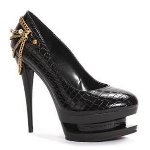 R780*** Kvoll 14cm red wine/black Crocodile grain shoes