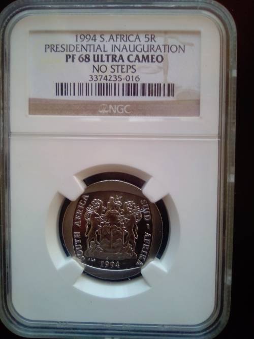 1994 NGC Graded R5  PRESIDENTIAL INAUGURATION PF 68 CAMEO,NO STEPS