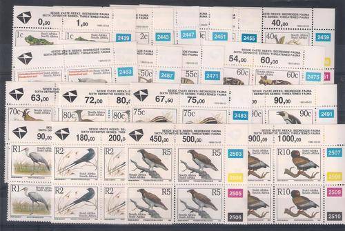 RSA 1993 SIXTH DEF SERIES ENDANGERED FAUNA CONTROL BLKS. TYPE 1 LATIN INSCRIPTION. UNMOUNTED MINT
