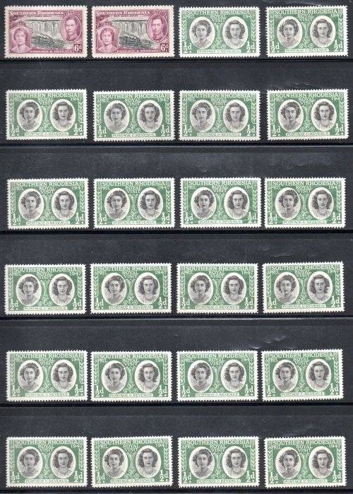 SOUTHERN/NORTHERN RHODESIA BULK DUPLICATED UMM CLEARANCE LOT. HIGH CAT VALUE. GREAT RESALE VALUE.