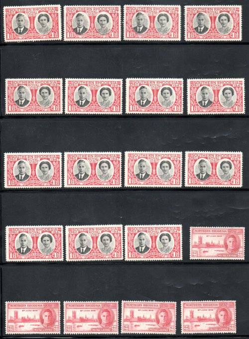 SOUTHERN/NORTHERN RHODESIA BULK DUPLICATED UMM CLEARANCE LOT. HIGH CAT VALUE. GREAT RESALE VALUE.