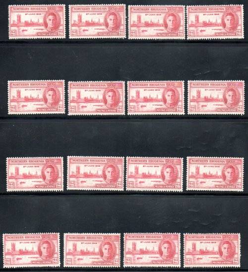 SOUTHERN/NORTHERN RHODESIA BULK DUPLICATED UMM CLEARANCE LOT. HIGH CAT VALUE. GREAT RESALE VALUE.