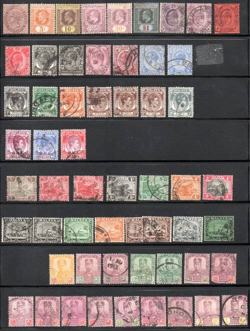 MALAYSIA/STATES SELECTION OF MINT AND USED ON CARD. AS PER SCANS. UNCHECKED. GOOD VALUE LOT.