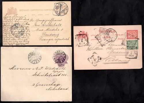NETHERLANDS INDIES SELECTION OF USED LETTER CARDS + ODD UNUSED LETTER/POSTCARD. AS PER SCANS.