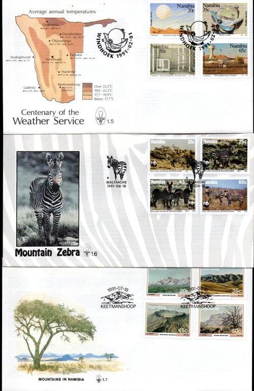 NAMIBIA CLEARANCE LOT OF (X41) FDCs. AS PER SCANS. GOOD VALUE LOT.