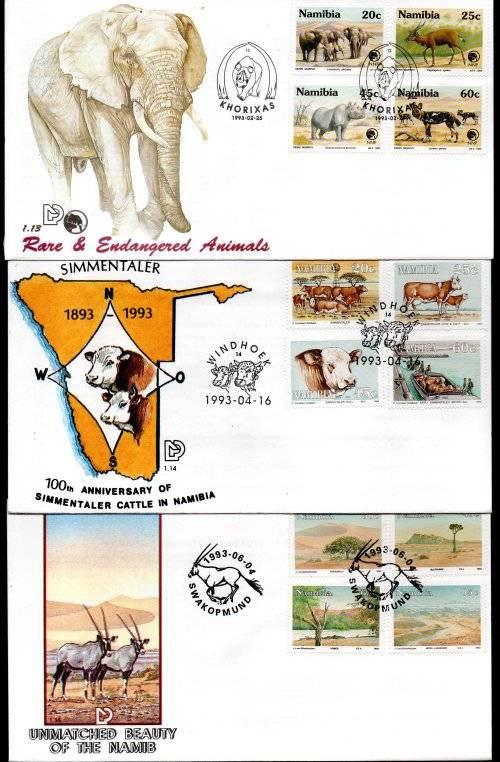 NAMIBIA CLEARANCE LOT OF (X41) FDCs. AS PER SCANS. GOOD VALUE LOT.