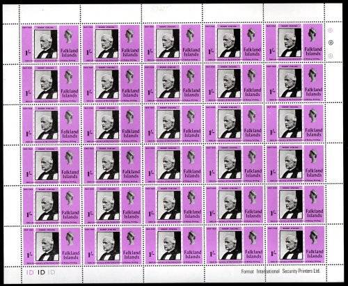 FALKLAND ISLANDS 1969 BISHOP STIRLING (X3) SHEETS OF (X25)+PART SHEET OF (X20) ie 20 SETS. CV GBP30+
