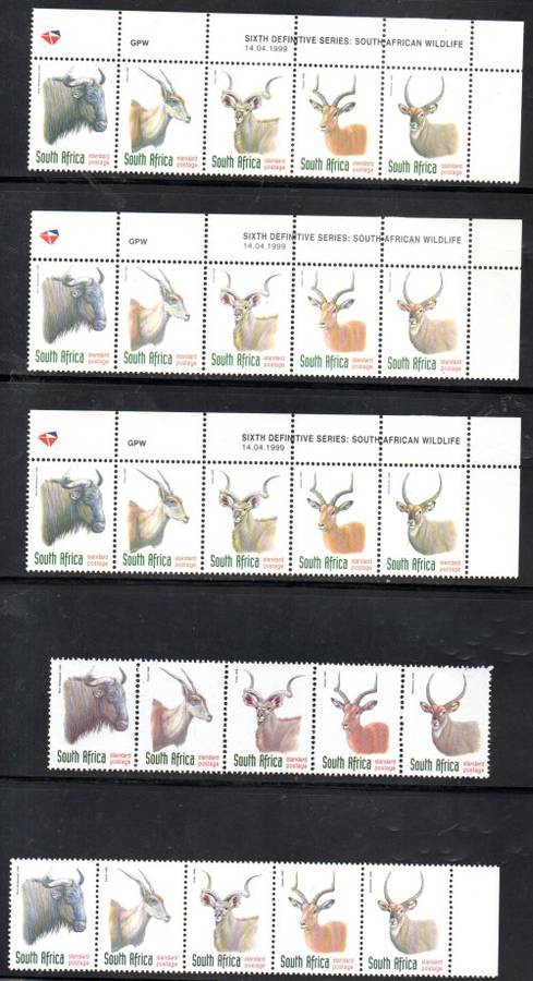 RSA ADDITIONAL VALUE TO 6TH DEF SELECTION OF STRIPS, PANES ETC. DIFFERENT DATES ETC. (X7) SCANS.