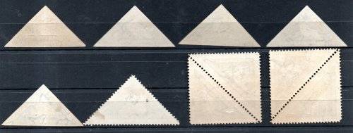 SWA 1926-7 SELECTION OF TRIANGULAR SINGLES, PAIRS ETC. MINT/USED. AS PER SCANS. NICE ITEMS.