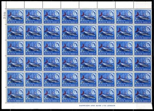 RHODESIA 1966 INDEPENDENCE OVPT SELECTION OF UMM BLKS, PART SHEETS ETC. AS PER SCANS. GOOD VALUE.