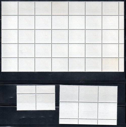 RHODESIA 1966 INDEPENDENCE OVPT SELECTION OF UMM BLKS, PART SHEETS ETC. AS PER SCANS. GOOD VALUE.
