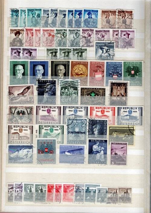 NICE ALBUM (24 PAGES/48 SIDES) WITH MOSTLY AUSTRIA STAMPS + SWA, ZAMBIA ETC AT BACK. NB: READ BELOW!