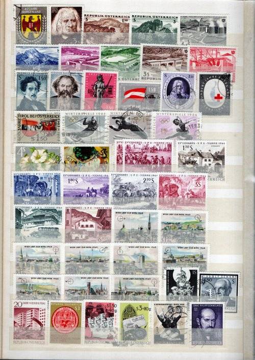 NICE ALBUM (24 PAGES/48 SIDES) WITH MOSTLY AUSTRIA STAMPS + SWA, ZAMBIA ETC AT BACK. NB: READ BELOW!