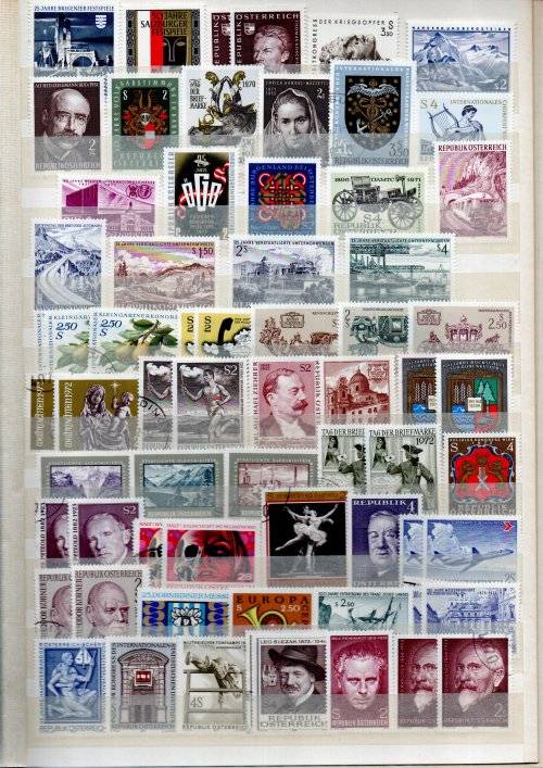 NICE ALBUM (24 PAGES/48 SIDES) WITH MOSTLY AUSTRIA STAMPS + SWA, ZAMBIA ETC AT BACK. NB: READ BELOW!