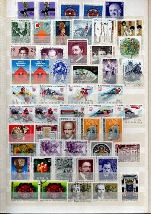 NICE ALBUM (24 PAGES/48 SIDES) WITH MOSTLY AUSTRIA STAMPS + SWA, ZAMBIA ETC AT BACK. NB: READ BELOW!