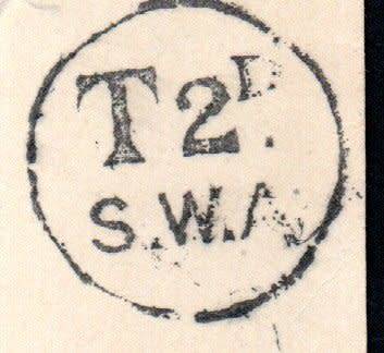 SWA 1923 KGV EMBOSSED COVER (FRONT ONLY) TAXED/POSTAGE DUE. AS PER SCANS.