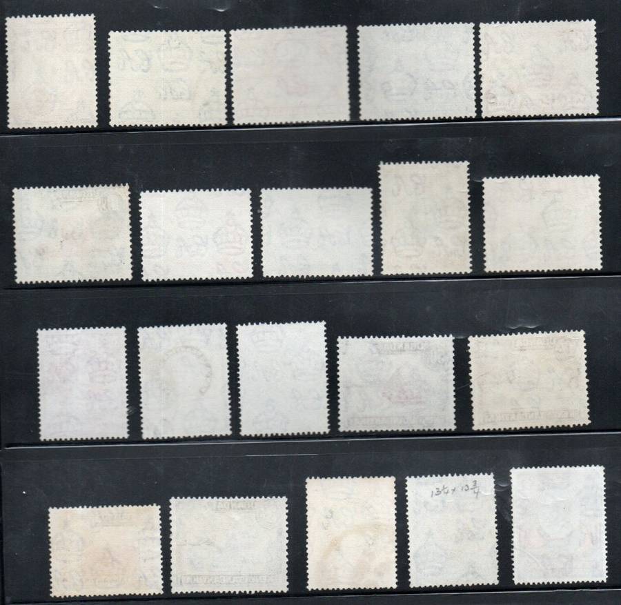 KUT 1938-54 KGVI USED SET OF (X20) SINGLES. SG131/150b. CV GBP 50 (CHEAPEST). UNCHECKED PERFS ETC.