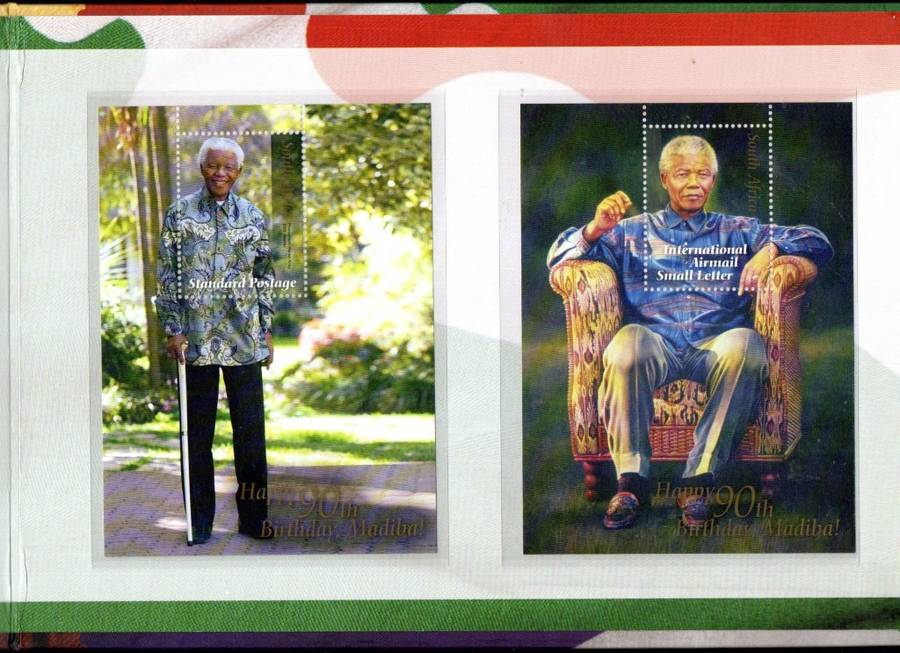 RSA 2008 HAPPY 90TH BIRTHDAY MADIBA (X4) SOUVENIR FOLDERS. AS PER SCANS. NICE LOT.