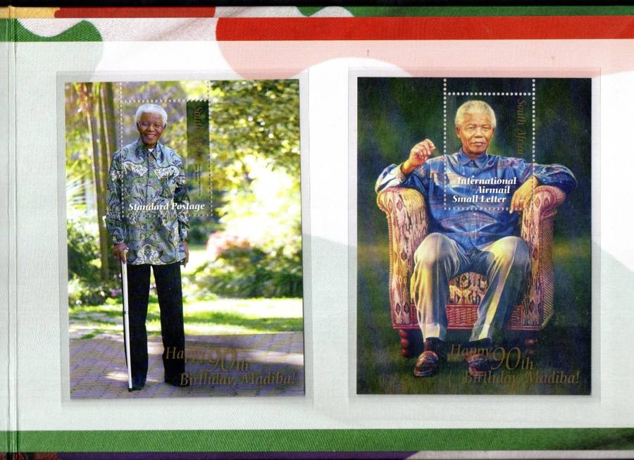 RSA 2008 HAPPY 90TH BIRTHDAY MADIBA (X4) SOUVENIR FOLDERS. AS PER SCANS. NICE LOT.