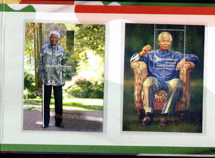 RSA 2008 HAPPY 90TH BIRTHDAY MADIBA (X4) SOUVENIR FOLDERS. AS PER SCANS. NICE LOT.