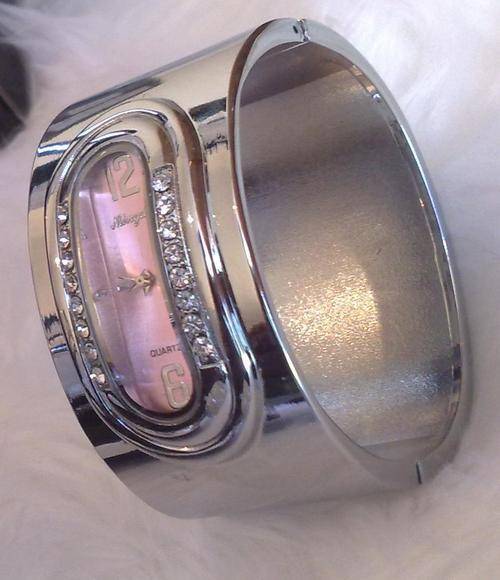**HOT ITEM** Designer Bracelet Watch for Her - Silver & Pearl Pink face or Silver face-Please look!