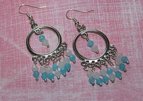 SALE! Earrings with light blue crystals