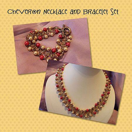 Casual Light Red Chevron Necklace for Janet