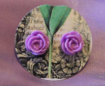 SALE! Lavender Rose Stud Earrings
