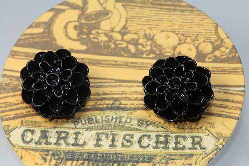 SALE! Black Dahlia Stud Earrings