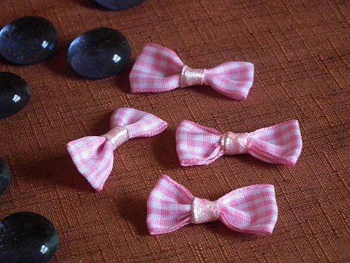 Pink Ribbon Bows for Scrapbooking or Card Making