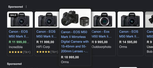Pre-Loved Canon EOS M50 Mark II + 15-45mm + 55-200mm Mirrorless Camera Kit