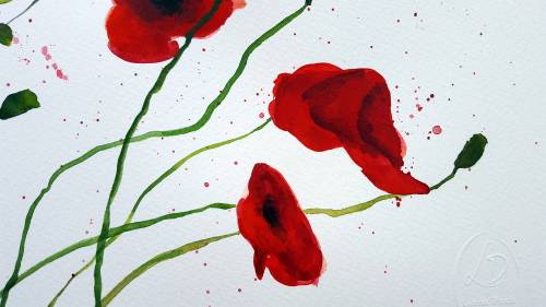 Original Painting by Lorna Pauls - Poppies 3 (37 x 28 cm or 14.5 x 11")