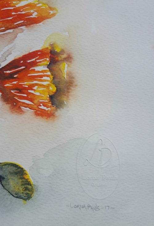 Original Painting by Lorna Pauls - Yellow Poppies (42 x 29.5 cm or 16.5 x 11.5")